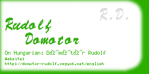 rudolf domotor business card